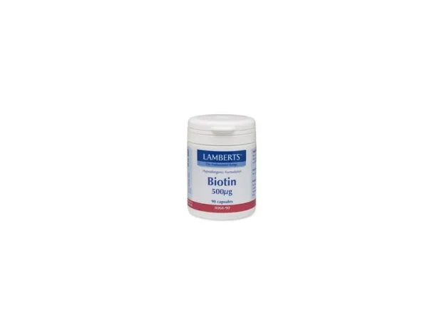 LAMBERTS Biotin 500mcg 90caps για μαλλιά-δέρμα-νύχια - Μαλλιά-δέρμα-νύχια στο Pharmakeio Online