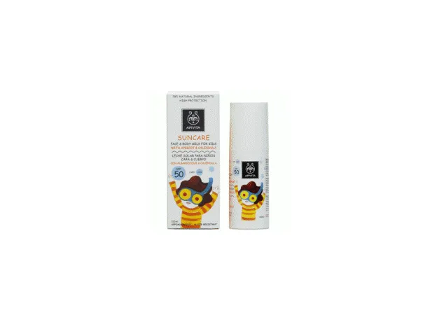 Apivita Suncare Eco-Bio Γαλάκτωμα για Πρόσωπο & Σώμα SPF50 για Παιδιά με βερίκοκο & καλέντουλα, 100ml - Βρεφικά-παιδικά αντιηλιακά στο Pharmakeio Online